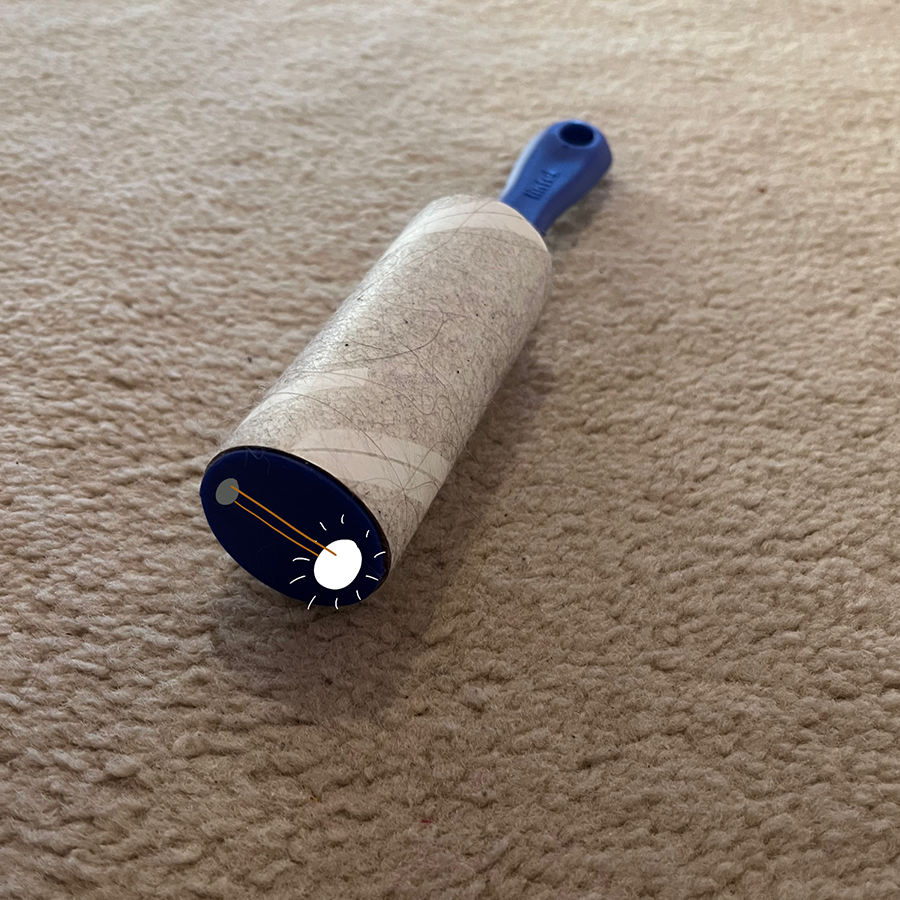 Adding  light to a lint roller to see dirt and hair