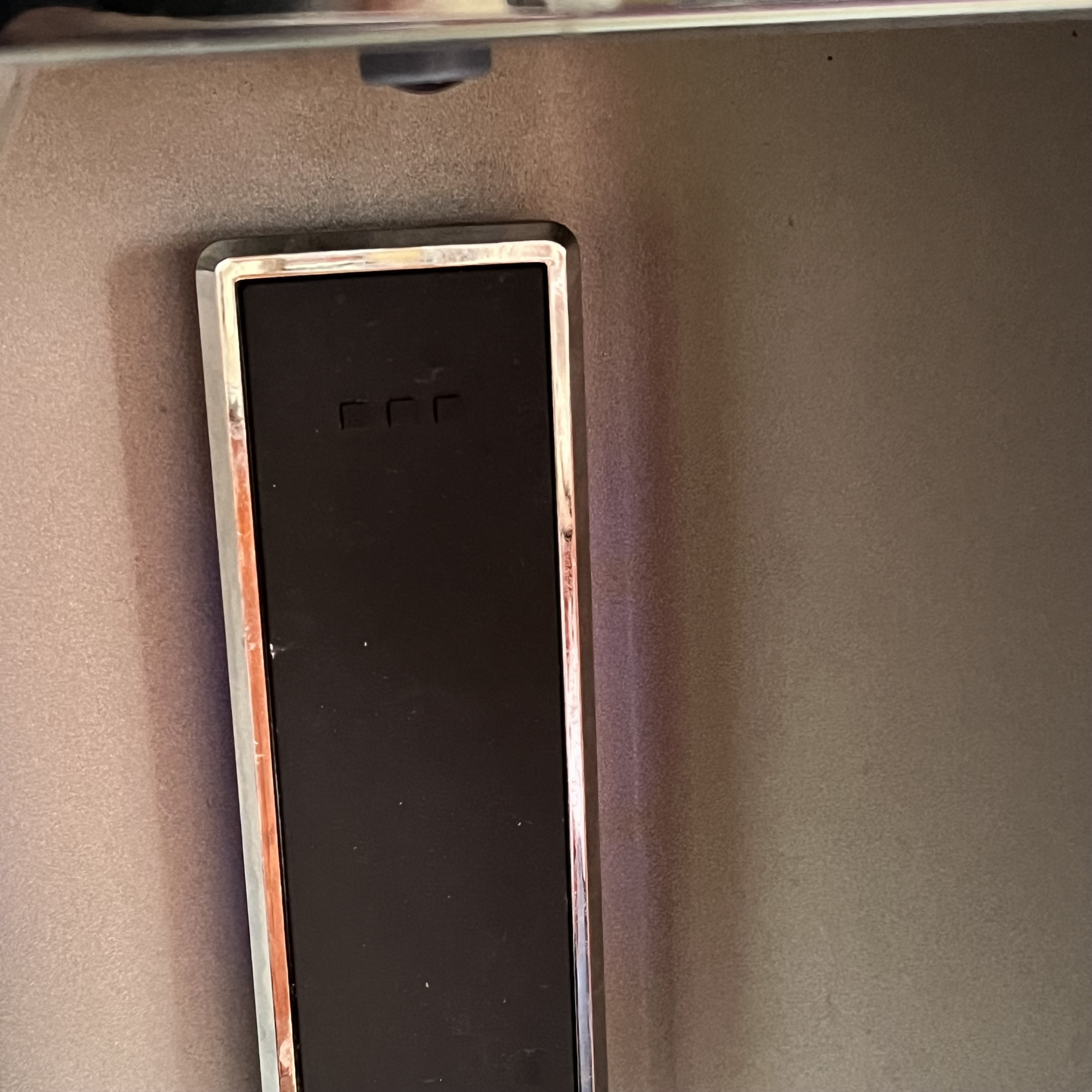 The sound of the fridge water dispenser