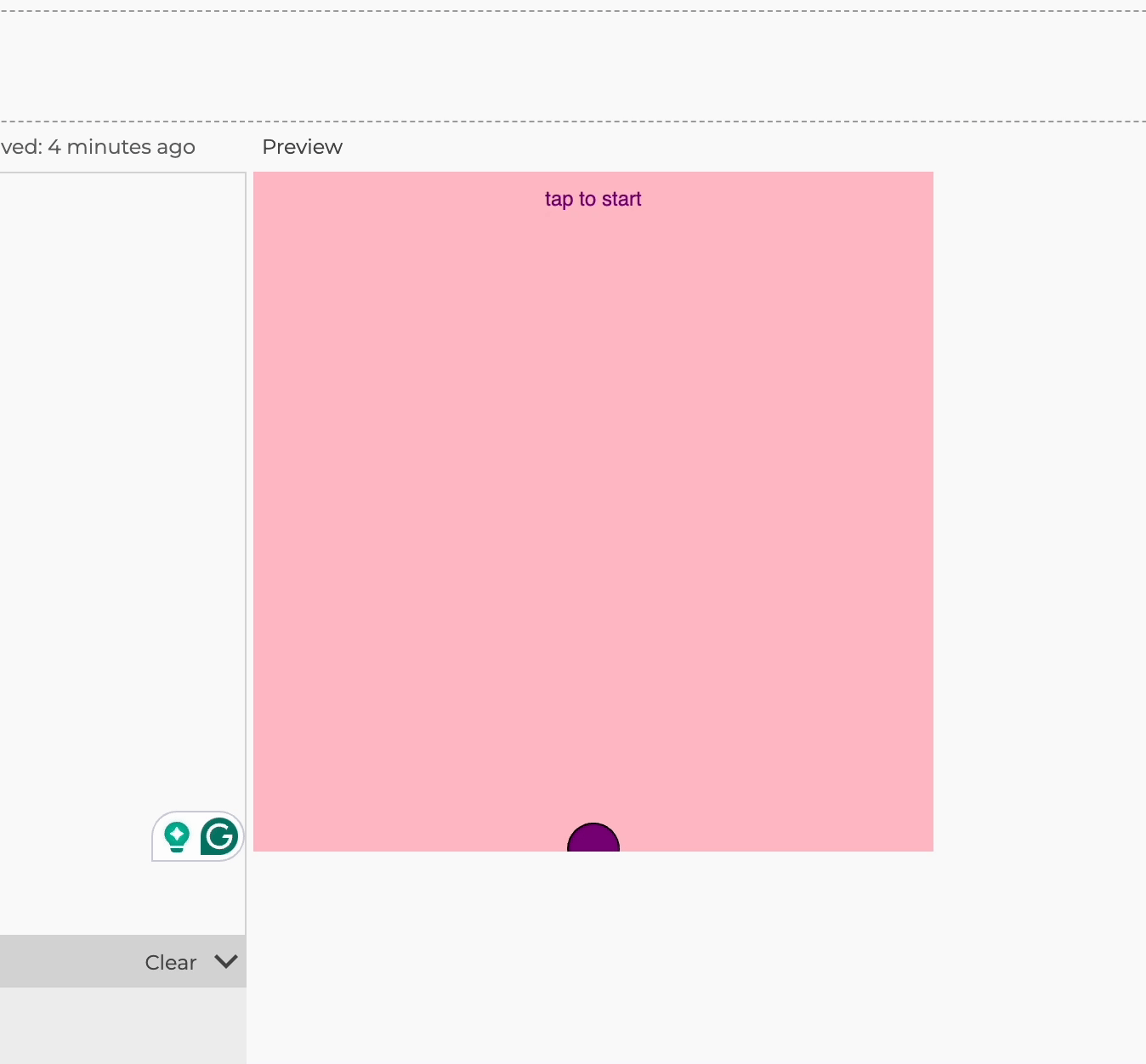 A circle that moves up/down based on the sound.